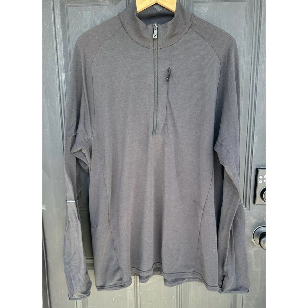 Hill City Jacket Mens XL 1/4 Zip Pullover Performance Reflective‎ Black